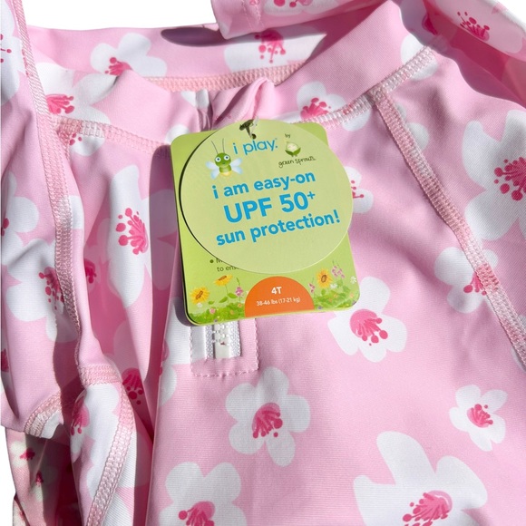 iplay - Rashguard and Swim Diaper set - Pink Blossom - 4T - Picture 7 of 9